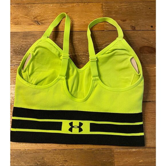 Under Armour Small neon green black sports bra medium compression - Picture 3 of 6